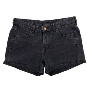 & Denim Black Denim Regular Waist Jean Shorts Women’s Size 10